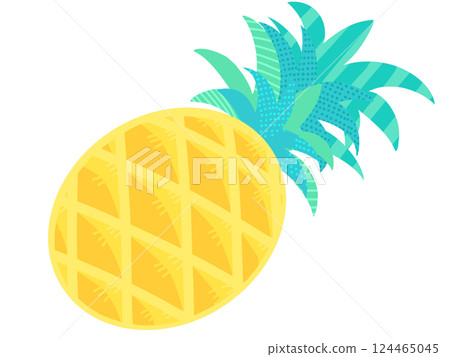 多彩菠蘿插畫 多彩菠蘿插畫 124465045