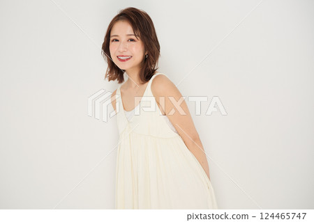 Cute woman with beauty makeup 124465747