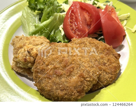 Minced meat cutlet and chicken cutlet 124466264