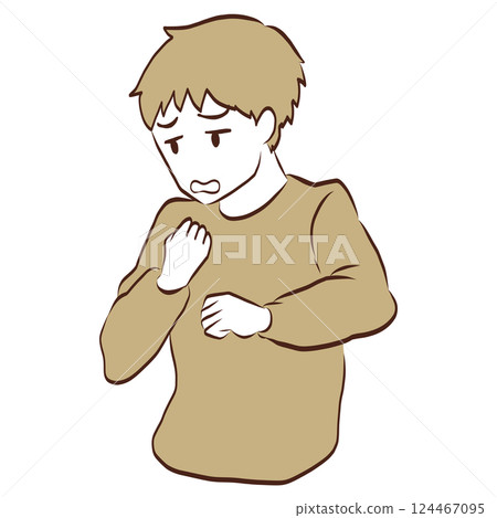 焦慮的男人插畫(棕褐色) 焦慮的男人插畫(棕褐色) 124467095