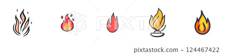Fire Flame Heat Bright Energy Light 124467422
