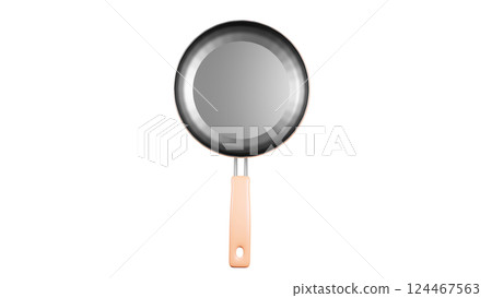 在白色背景的煎鍋 124467563