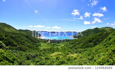 Okinawa Prefecture, Kerama Islands, Tokashiki Island, Kerama Straits Observation Point to Tokashiku Beach Okinawa Prefecture, Kerama Islands, Tokashiki Island, Kerama Straits Observation Point to Tokashiku Beach 124468089