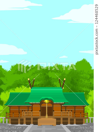 Shrine and blue sky 124468529