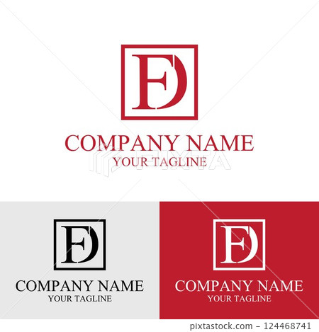 Simple minimalist FD letter initial vector logo design in a square box template Simple minimalist FD letter initial vector logo design in a square box template 124468741