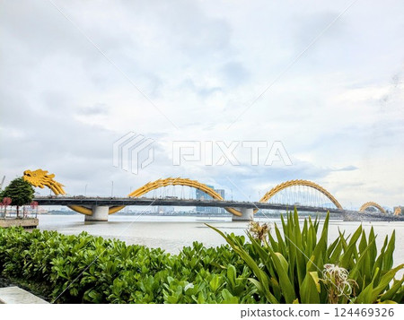 Tourist attractions "Mar Dragon" and "Dragon Bridge" in downtown Da Nang, Vietnam 124469326