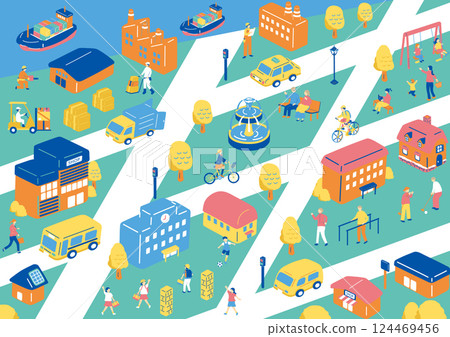 Cityscape Isometric Cityscape Isometric 124469456