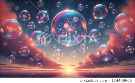 Soap bubbles dance 124469666
