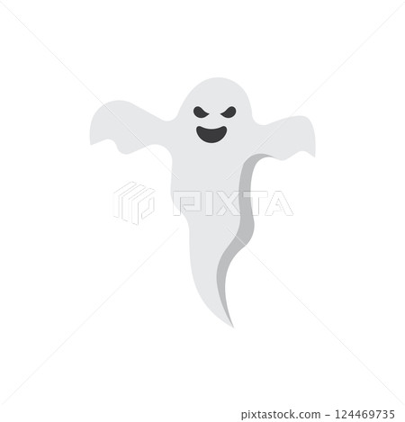 Ghost with a mischievous smile 124469735