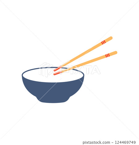Bowl and chopsticks icon 124469749