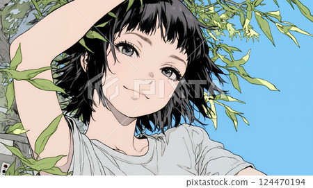 女人苦笑（感到尷尬、困惑、自嘲、內心矛盾） 124470194