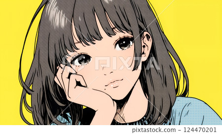 女人苦笑(感到尷尬、困惑、自嘲、內心矛盾) 女人苦笑(感到尷尬、困惑、自嘲、內心矛盾) 124470201