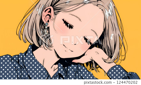 女人苦笑(感到尷尬、困惑、自嘲、內心矛盾) 女人苦笑(感到尷尬、困惑、自嘲、內心矛盾) 124470202