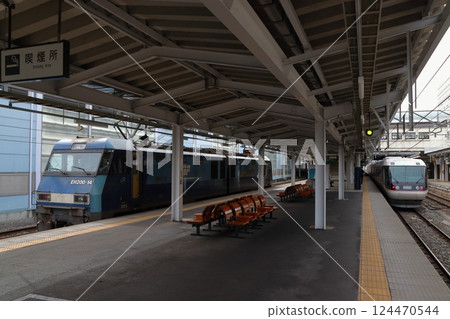 An EH200 electric locomotive passing through Nagano Station (Nagano City, Nagano Prefecture) 124470544