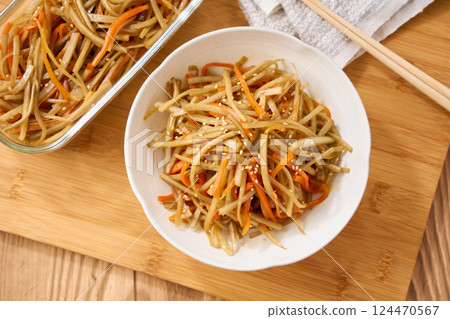 A staple of home cooking: Kinpira Gobo | A Japanese-style staple dish A staple of home cooking: Kinpira Gobo | A Japanese-style staple dish 124470567