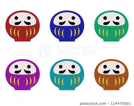 Japanese-style material Daruma 6-color set Japanese-style material Daruma 6-color set 124470801