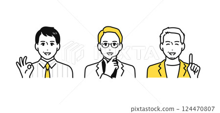 Solved, happy, manager, deputy manager, section manager, chief, leader icon set Solved, happy, manager, deputy manager, section manager, chief, leader icon set 124470807