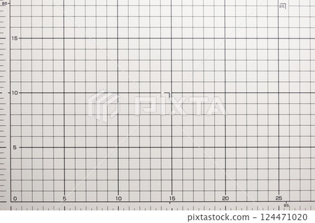 gray cutting mat board background with line and scale measure guide pattern for object art design 124471020