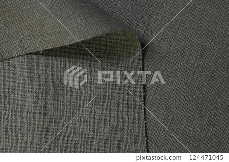 gray hemp viscose natural fabric cloth color; sackcloth rough texture of textile fashion 124471045