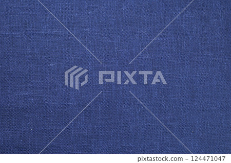 blue hemp viscose natural fabric cloth color, sackcloth rough texture of textile fashion 124471047