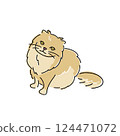 Illustration of a sitting cat 124471072