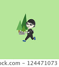 A person doing trail running 124471073