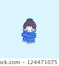 Girl with a muffler 124471075
