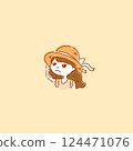 A girl wearing a hat 124471076