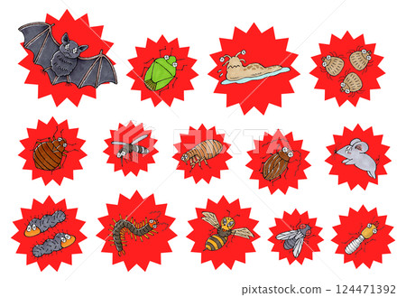 Exterminated pests set Exterminated pests set 124471392