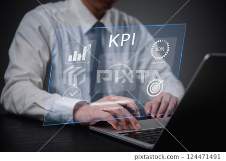 KPI Key Performance Indicators dashboard displaying metrics, data analysis, and performance results in a business context. planning using digital tools for monitoring and project management KPI Key Performance Indicators dashboard displaying metrics, data analysis, and performance results in a business context. planning using digital tools for monitoring and project management 124471491