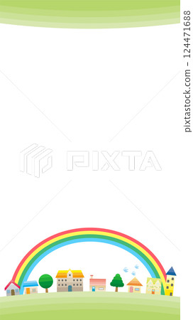 Simple cityscape vector illustration frame vertical background 124471688