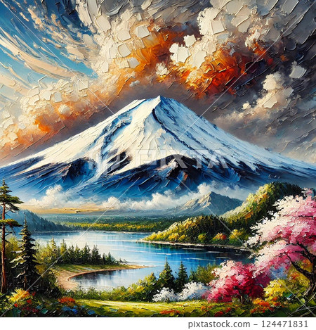Mountain oil painting 124471831