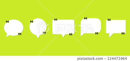 一組以引號突出顯示的語音氣泡設計 一組以引號突出顯示的語音氣泡設計 124471964