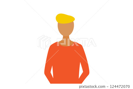Simple illustration of a man in a red shirt 124472070