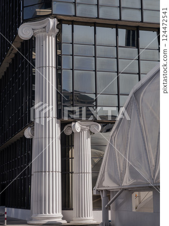Architecture element of white columns for decoration building. Architecture element of white columns for decoration building. 124472541