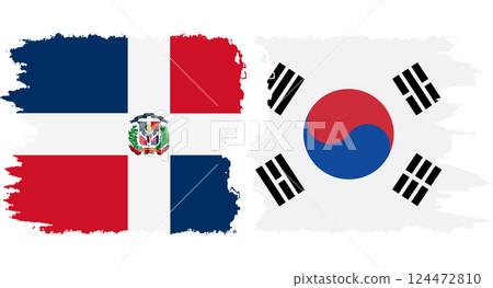 South Korea and Dominican Republic grunge flags connection vector South Korea and Dominican Republic grunge flags connection vector 124472810