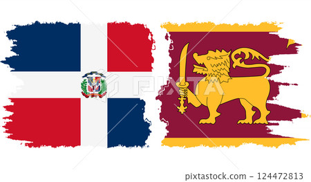 Sri Lanka and Dominican Republic grunge flags connection vector Sri Lanka and Dominican Republic grunge flags connection vector 124472813