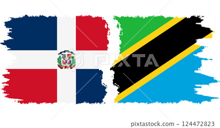 Tanzania and Dominican Republic grunge flags connection vector Tanzania and Dominican Republic grunge flags connection vector 124472823