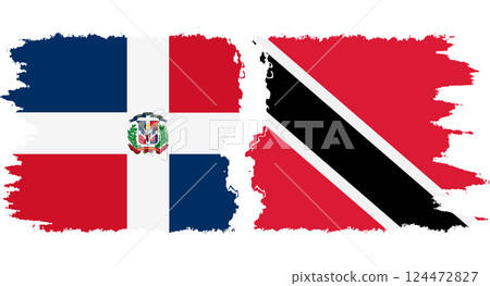 Trinidad and Tobago and Dominican Republic grunge flags connection vector Trinidad and Tobago and Dominican Republic grunge flags connection vector 124472827
