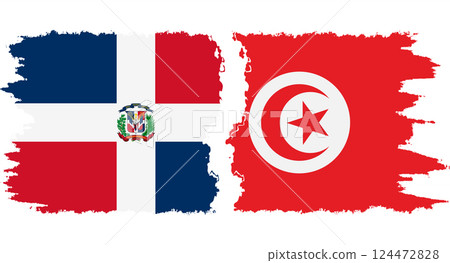 Tunisia and Dominican Republic grunge flags connection vector Tunisia and Dominican Republic grunge flags connection vector 124472828