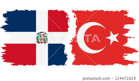 Turkey and Dominican Republic grunge flags connection vector Turkey and Dominican Republic grunge flags connection vector 124472829