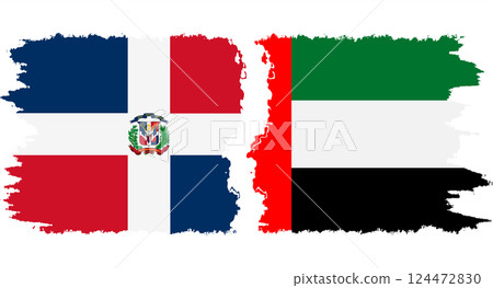 United Arab Emirates and Dominican Republic grunge flags connection vector United Arab Emirates and Dominican Republic grunge flags connection vector 124472830