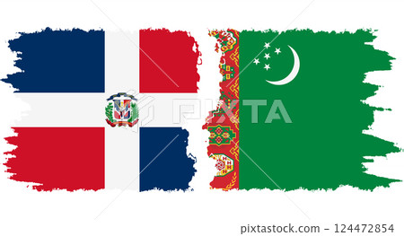 Turkmenistan and Dominican Republic grunge flags connection vector Turkmenistan and Dominican Republic grunge flags connection vector 124472854