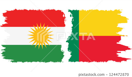 Benin and Kurdistan grunge flags connection vector Benin and Kurdistan grunge flags connection vector 124472870