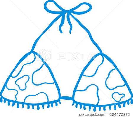 Coastal Cowgirl Bikini Bra Outline Playful Hand Draw Coastal Cowgirl Bikini Bra Outline Playful Hand Draw 124472873