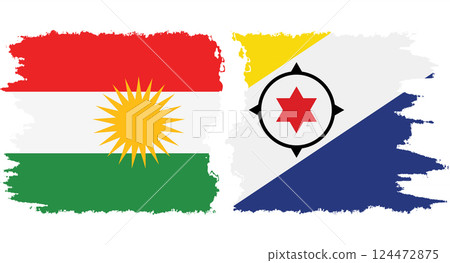 Bonaire and Kurdistan grunge flags connection vector 124472875