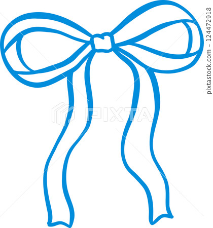 Girly Ribbon Bow Decorative Outline Playful Hand Draw Girly Ribbon Bow Decorative Outline Playful Hand Draw 124472918