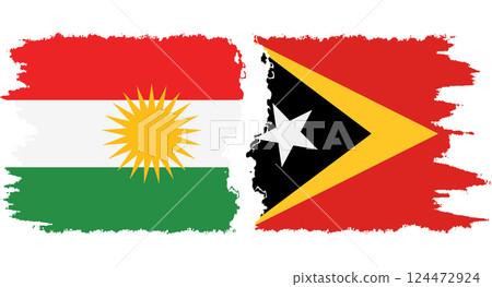 Timor-Leste - East Timor and Kurdistan grunge flags connection vector 124472924
