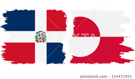 Greenland and Dominican Republic grunge flags connection vector Greenland and Dominican Republic grunge flags connection vector 124472953