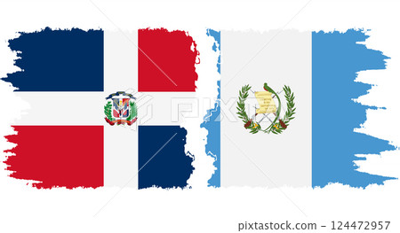 Guatemala and Dominican Republic grunge flags connection vector 124472957